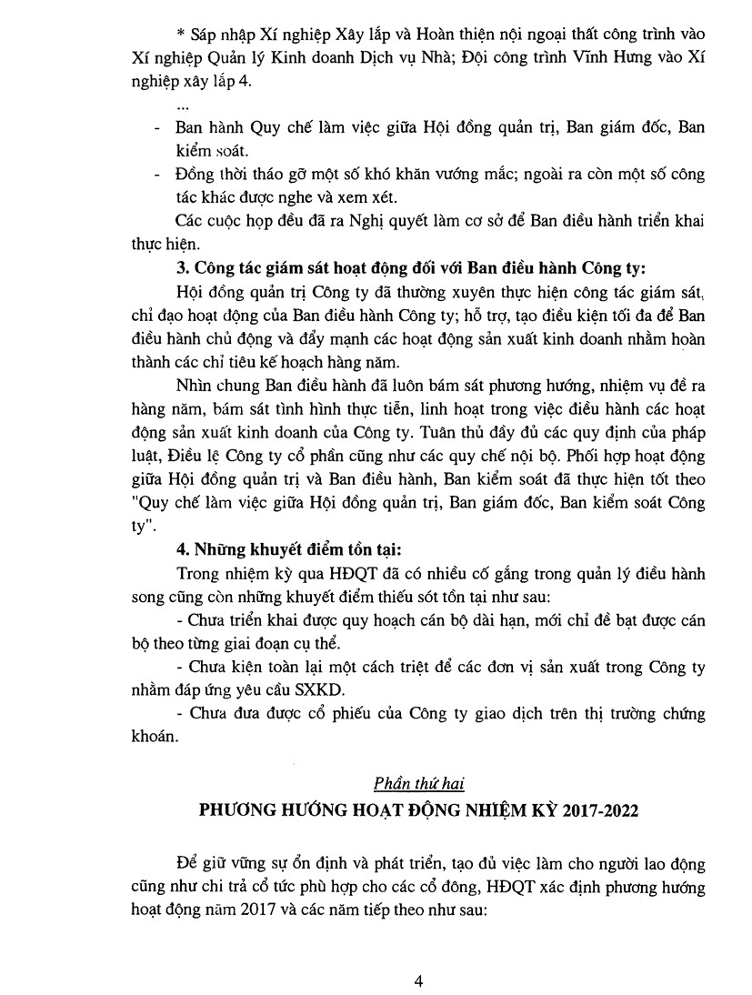 Báo cáo hoạt động của Hội đồng Quản trị nhiệm kỳ 2012-2017 và phương hướng hoạt động nhiệm kỳ 2017-2022