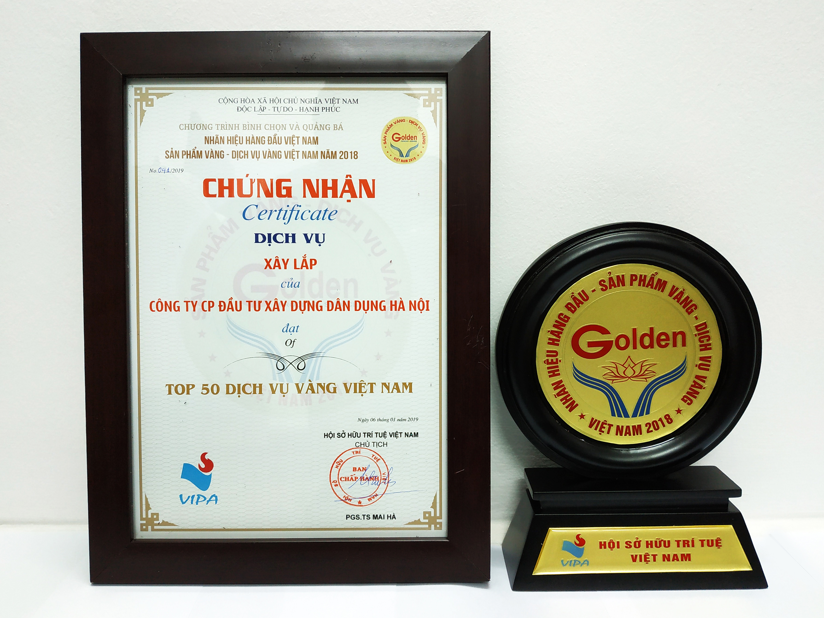Nhãn hiệu hàng đầu Việt Nam - Sản phẩm vàng, Dịch vụ vàng Việt Nam năm 2018