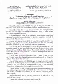 Quyết định về việc chấp thuận thay đổi đăng ký giao dịch cổ phiếu của Công ty CPĐT XDDD Hà Nội